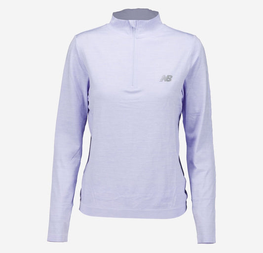 $50 New Balance Women’s-Logo Quarter Zip Sports Sweatshirt-Lilac-Medium-New Tag