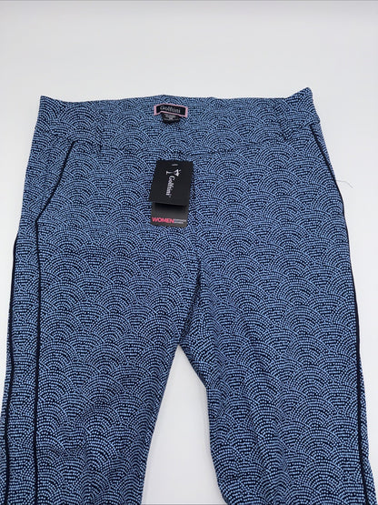 $164 Golftini Ankle Pant Side Stripes Golf Pants- Blue Swirl -Medium-New Tags