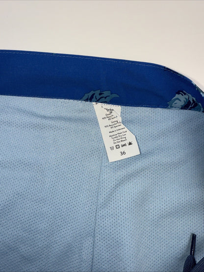 $68 Fair Harbor Men’s The Sextant Casual Swim Trunks-Blue Rose -36W-New