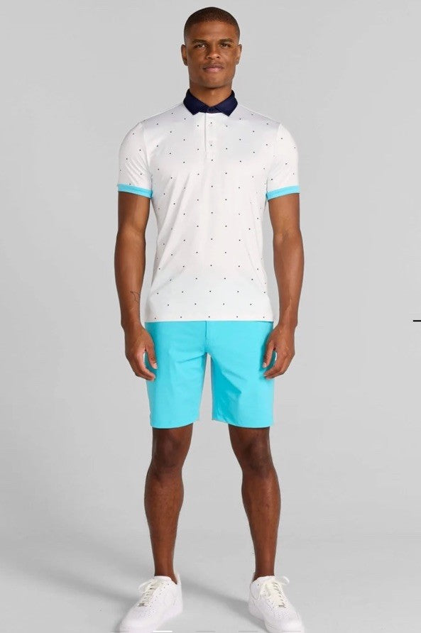 $110 Redvanly Men’s Ramey Golf Performance Polo Shirt-Bright White -Small-New