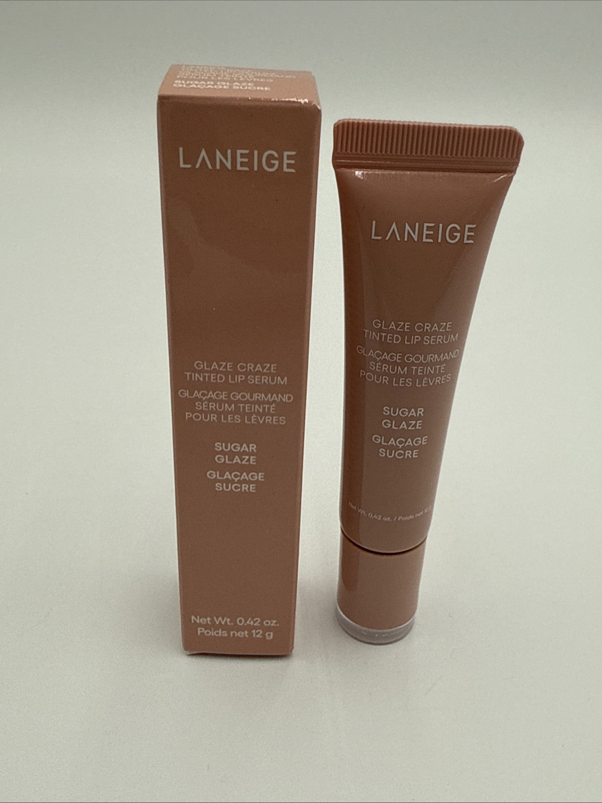 LANEIGE Glaze Craze Tinted Lip Serum SUGAR GLAZE 0.42 oz / 12 g NIB