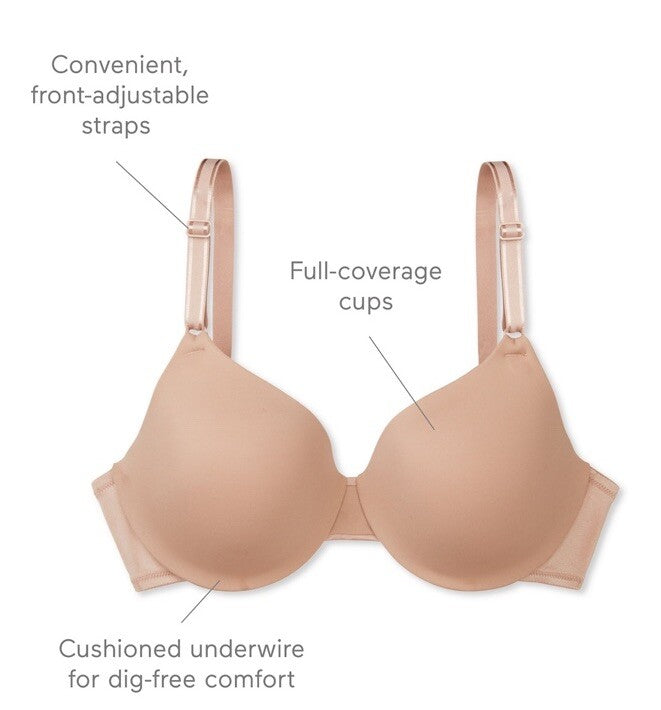 Warners This Is Not A Bra Cushioned Underwire Lightly Lined T-Shirt Bra-Gray-34C