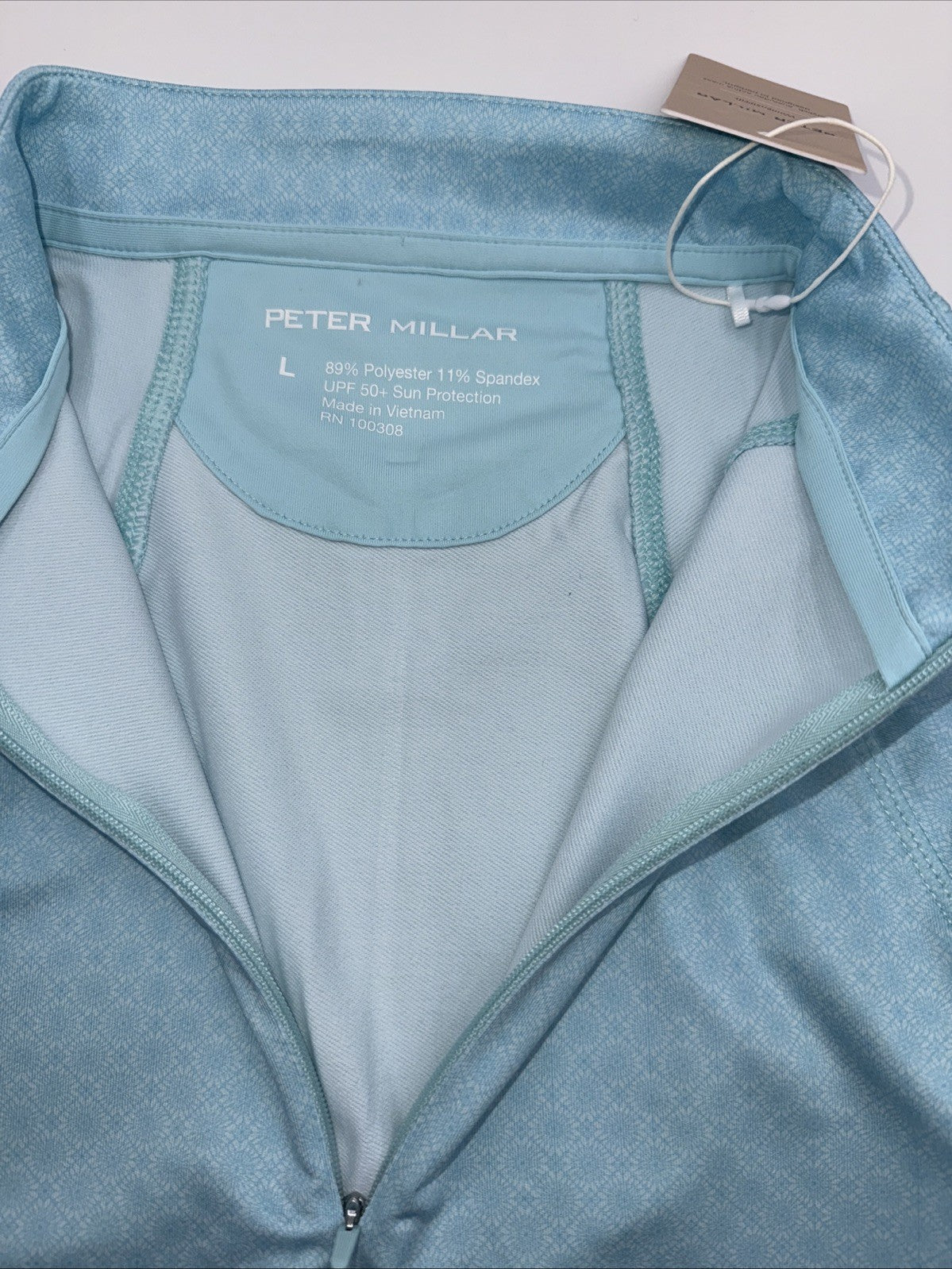 $130 Peter Millar Women’s Printed Raglan Sleeve Perth Layer Pullover-Blue-Large