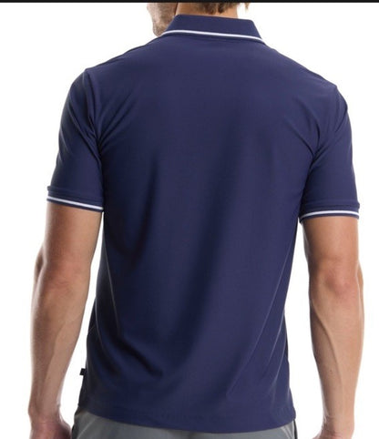 Good Good Men’s Golf Midnight Textured Polo NFLP Logo Performance-Blue-Medium