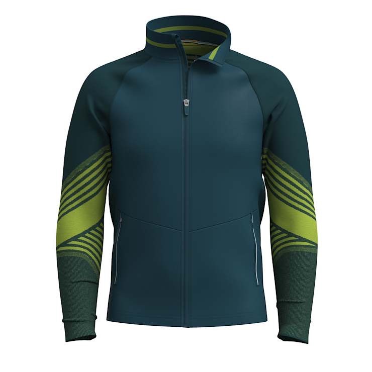 $220 Smartwool Men’s Intraknit Active Jacket - Twilight Blue/Limeade - Medium