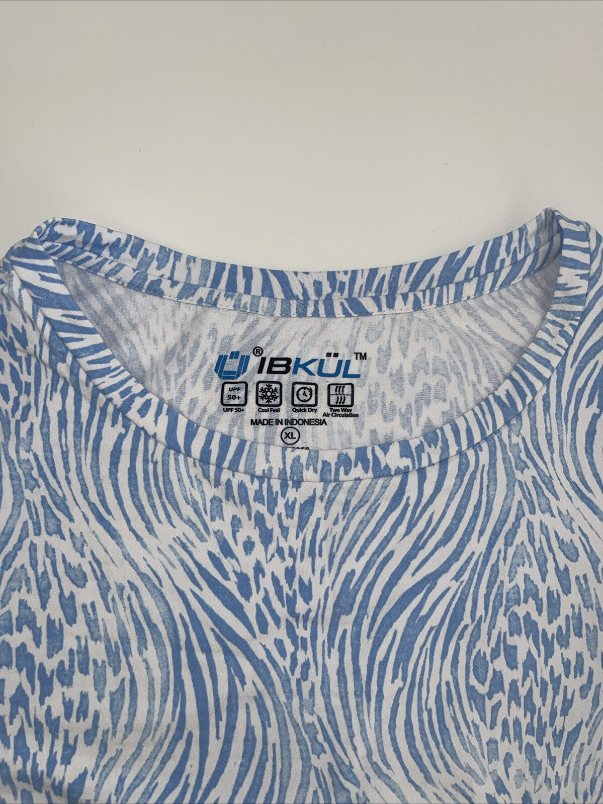 $100 Ibkul Women’s Long Sleeve Crew Neck Top-Alena Peri/White -XLarge-New