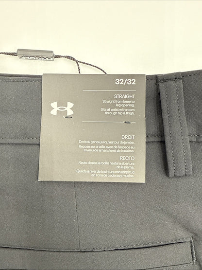 $70 Under Armour Men’s Wicking Golf Flat Front Pants -Black - Size: 32W 32L -New