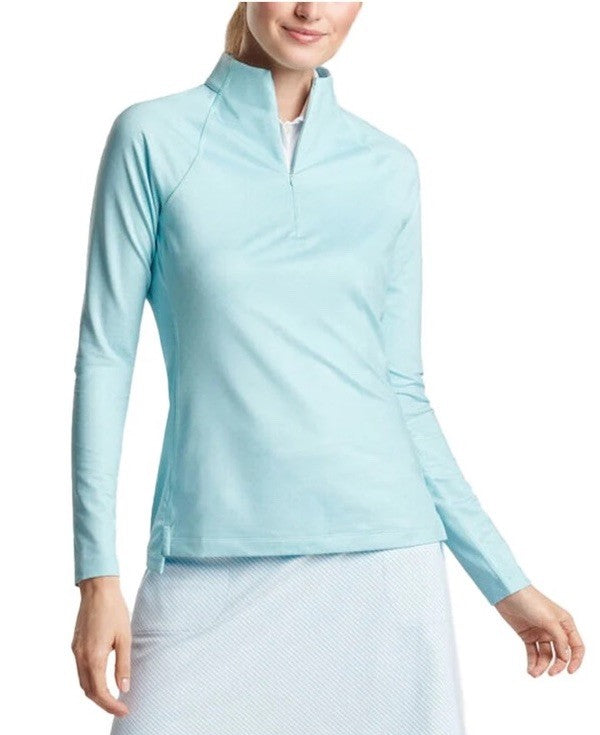$130 Peter Millar Women’s Printed Raglan Sleeve Perth Layer Pullover-Blue-Large