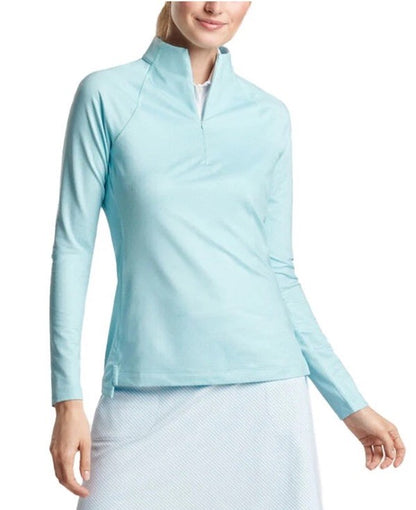 $130 Peter Millar Women’s Printed Raglan Sleeve Perth Layer Pullover-Blue-Large