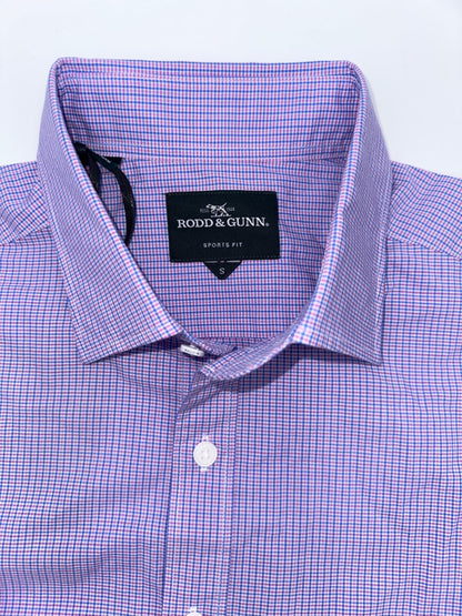 $125 Rodd and Gunn Men's Care Runaway Long Sleeve Button Up Shirt-Blue/Red-Small