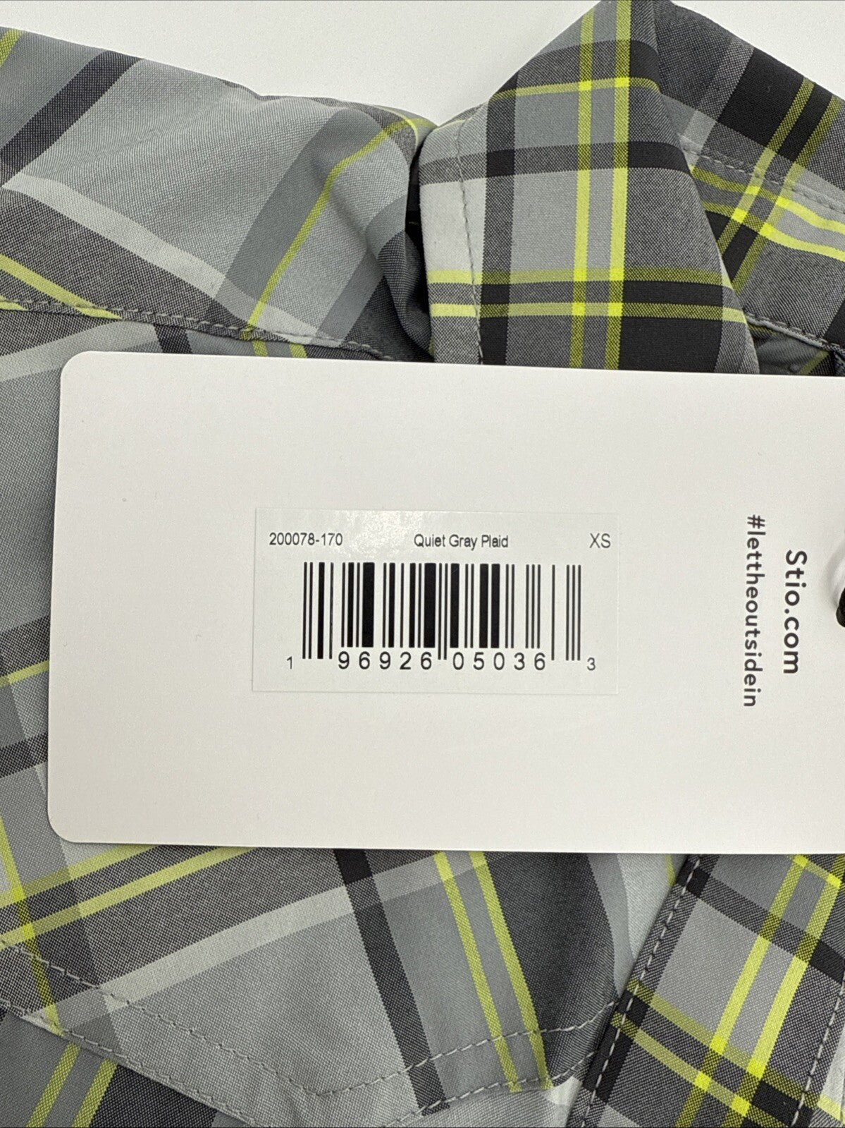 $120 Stio Men’s Eddy Shirt Long Sleeve Pearl Snap-Quiet Grey Plaid -XSmall-New