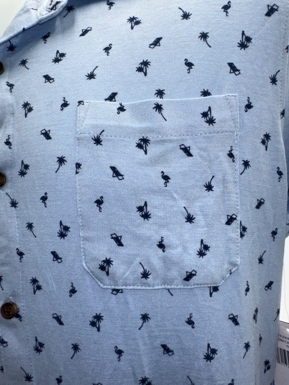 $60 Mountain Men’s Isles Button Up Shirt - Blue Caspian Pall Toss - Small - New