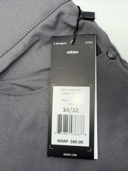 $80 ADIDAS Men's Ultimate 365  5-Pocket Tapered Golf Pants-Grey 5 -34W 32L-New