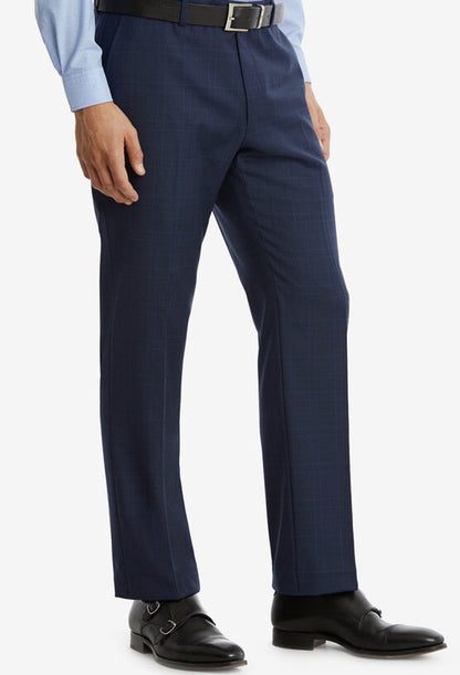 Tommy Hilfiger Men's 32W 32L Modern Fit THflex Wool Plaid Pants-Blue -Tyler-$190