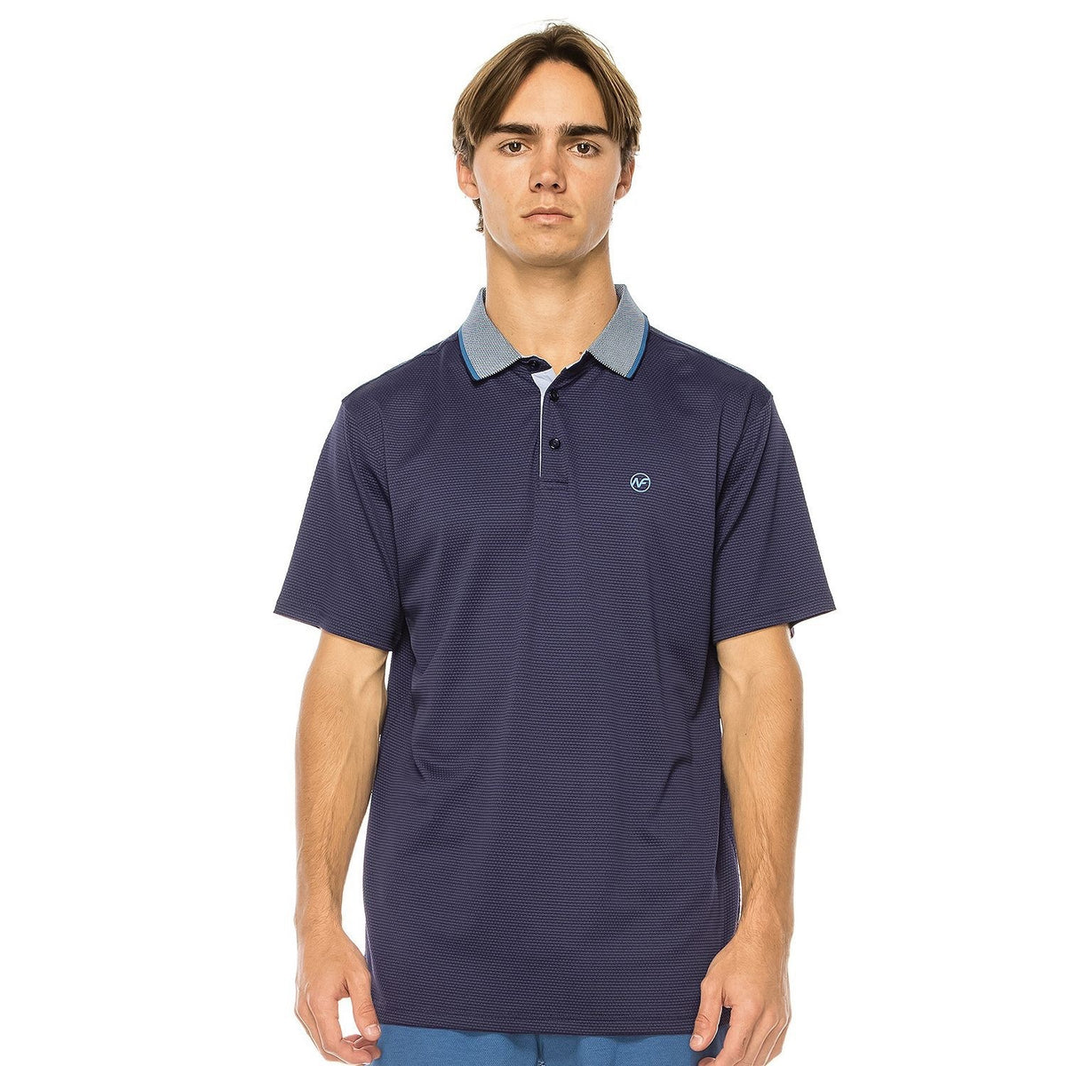 Next Flex Victory Men’s Textured Solid Golf Polo Shirt - Apollo - Small-New