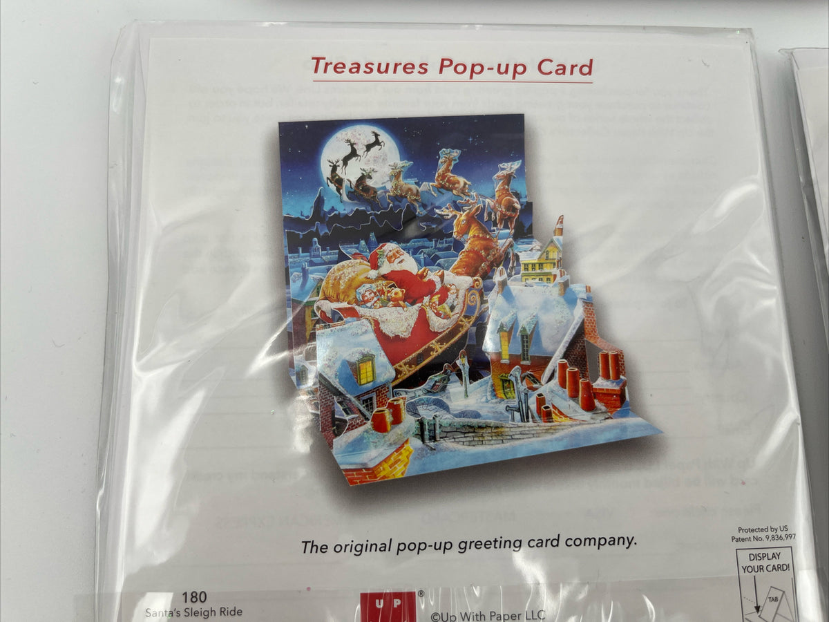 Up With Paper Lot Of 5 Holiday Pop-Up Christmas Cards- Combo - ($50) Great Deal!