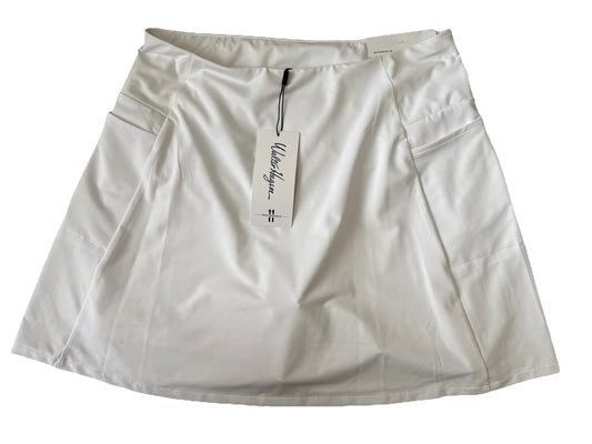 $65 Walter Hagen Women's 16” P11 Knit Skort - Pure White - Medium-  NWTag
