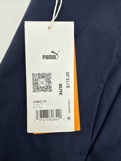 $115 Puma Men’s 101 Slash Pockets Avant Golf Pant 628847 02-Deep Navy- 34W 30L