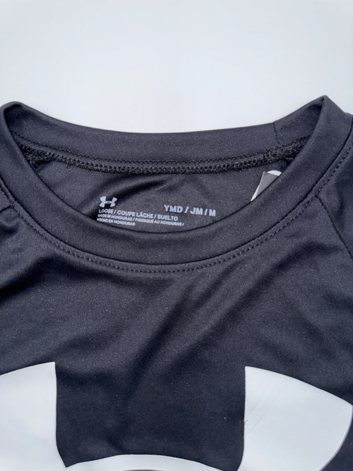 Under Armour Boy's UA Tech Big Logo Short Sleeve Shirt- Black-Medium-New Tag
