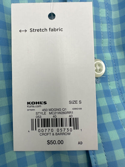 $50 Croft & Barrow Men’s Long Sleeve Button Up - Blue/Green - Small - New