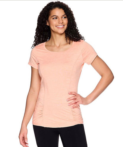 Gaiam Women’s-Energy Yoga Tee Shirt - Peach- Small-New Tag