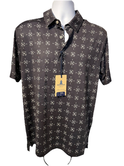 $60 Chubbies Men’s Polo Shirt The Bandanarama Performance- Black -Medium-New