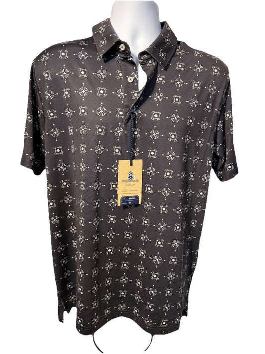 $60 Chubbies Men’s Polo Shirt The Bandanarama Performance- Black -Medium-New