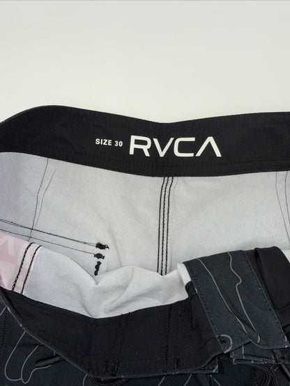 $60 RVCA Men’s Apex 2 - 18" Boardshorts Trunk - Camo Black/Red- Size: 30”- New