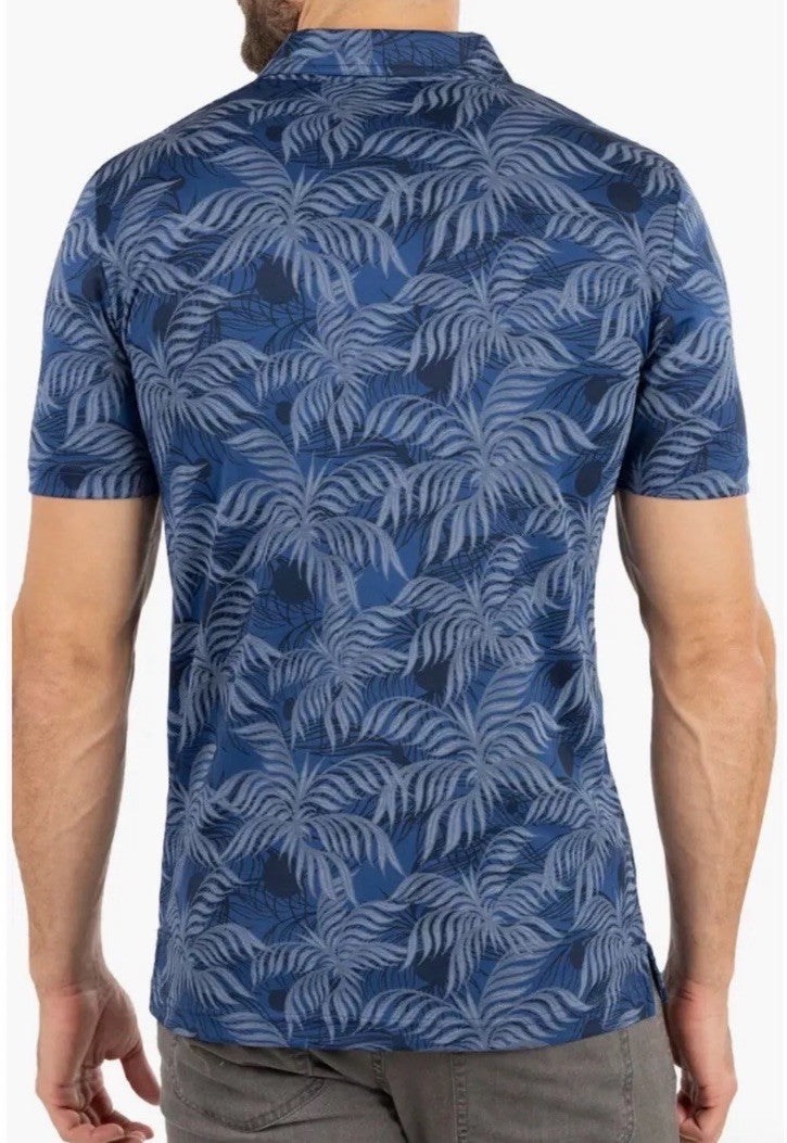 $95 TRAVIS MATHEW Men’s Mountain Down Cotton Blend Golf Polo-Estate Blue-Small