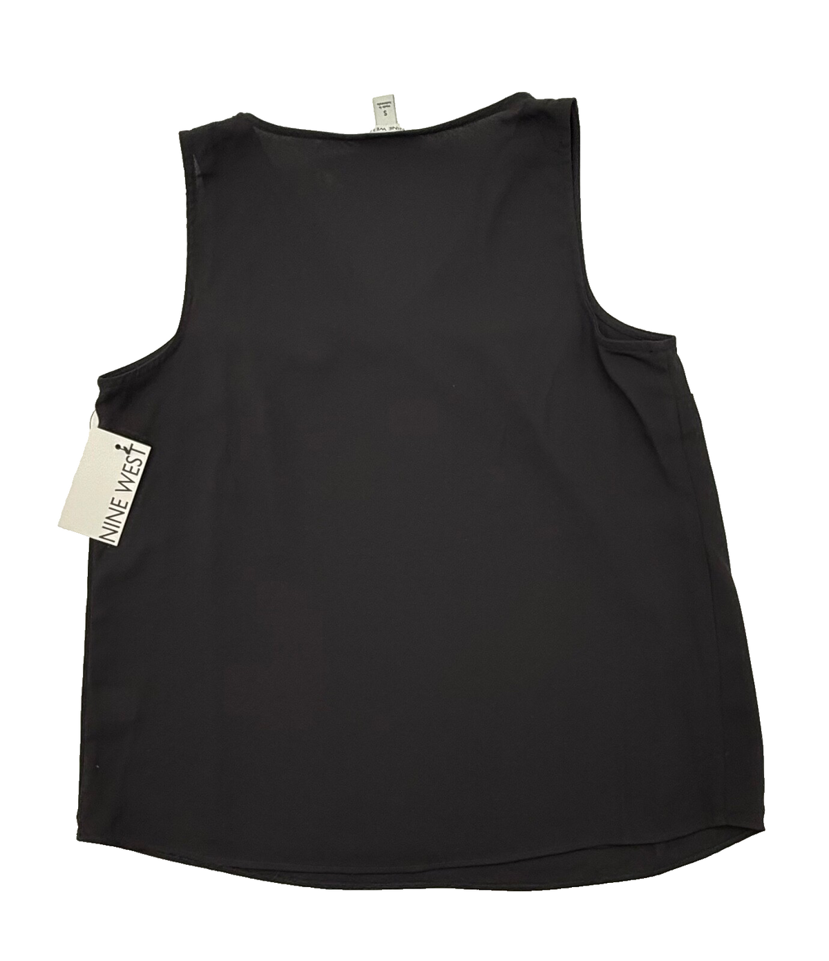 Nine West Women’s-V-Neck Tank Top-Black-Small- New Tags