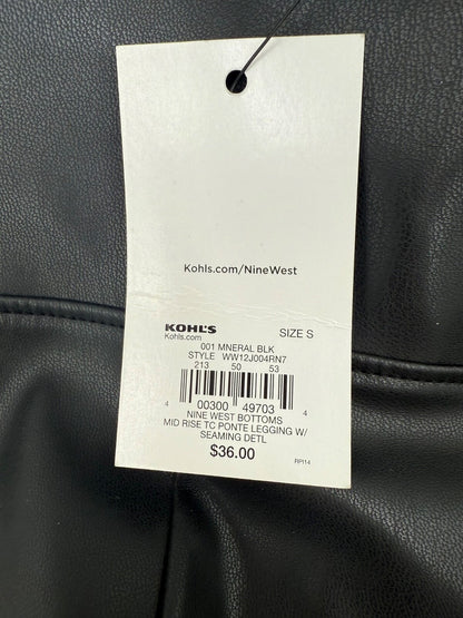 $36 NINE WEST Women's-Ponte Legging- Faux Black Leather- Small-New Tag
