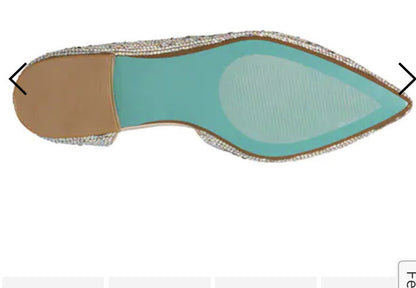 Betsey Johnson Women's Remy Ballet Flat -  Silver Iridescent- 6M- New