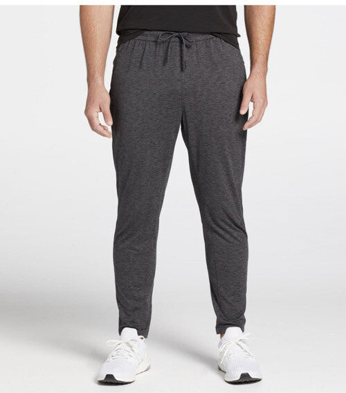 VRST Men’s R&R Jersey Tapered Pant - Pure Black Heather (Grey) -Small - New  $65