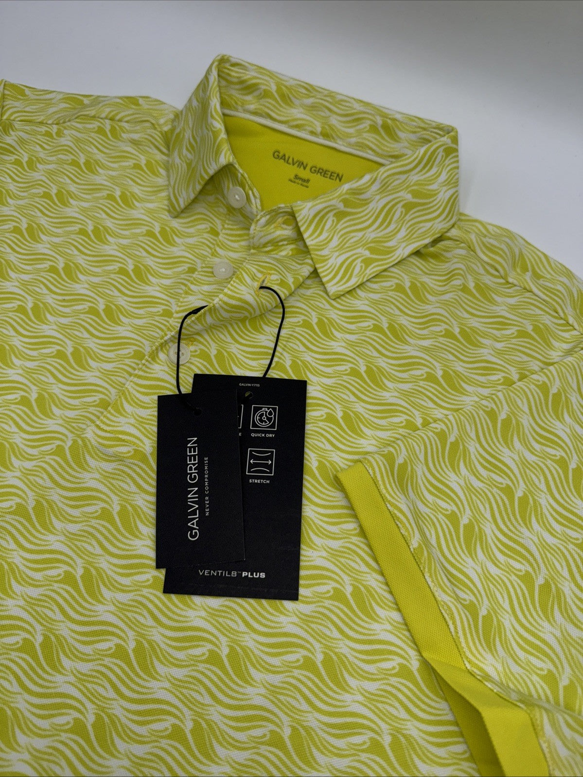 $100 Galvin Green Men’s Madden Golf Shirt Polo- Sunny Lime - Small -New Tags
