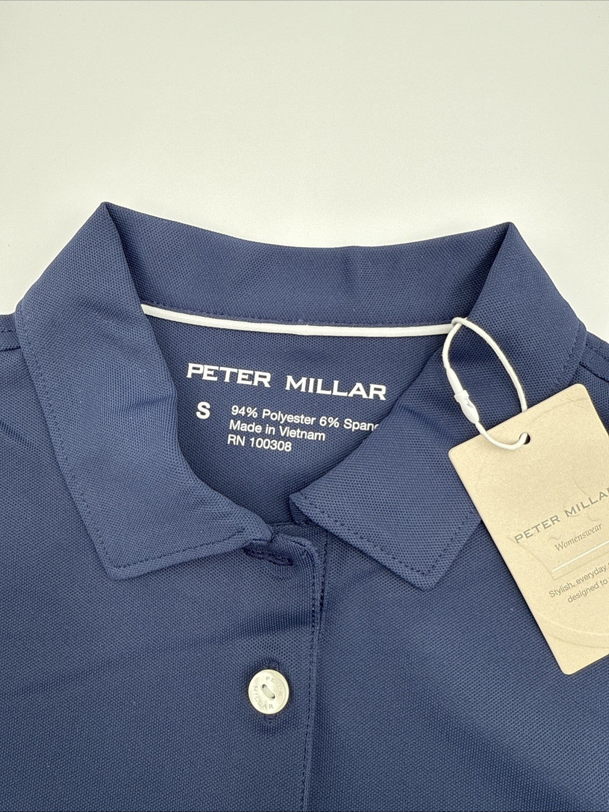 $85 Peter Millar Women’s Sleeveless Banded Polo Shirt - Navy - Small - New Tag