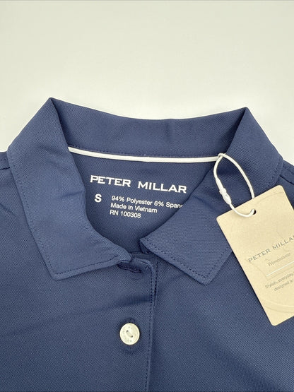 $85 Peter Millar Women’s Sleeveless Banded Polo Shirt - Navy - Small - New Tag
