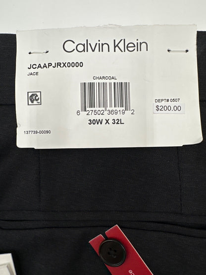 $200 Calvin Klein Men's Jace Suit Pant - Charcoal Grey - 30W x 32L - New Tags