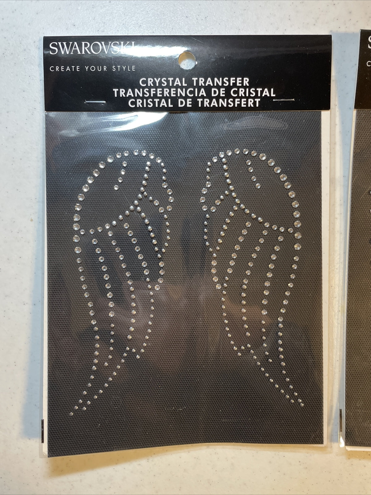Lot of 2 Crystal Transfer SWAROVSKI Iron-On Design Angel Wings, Studs
