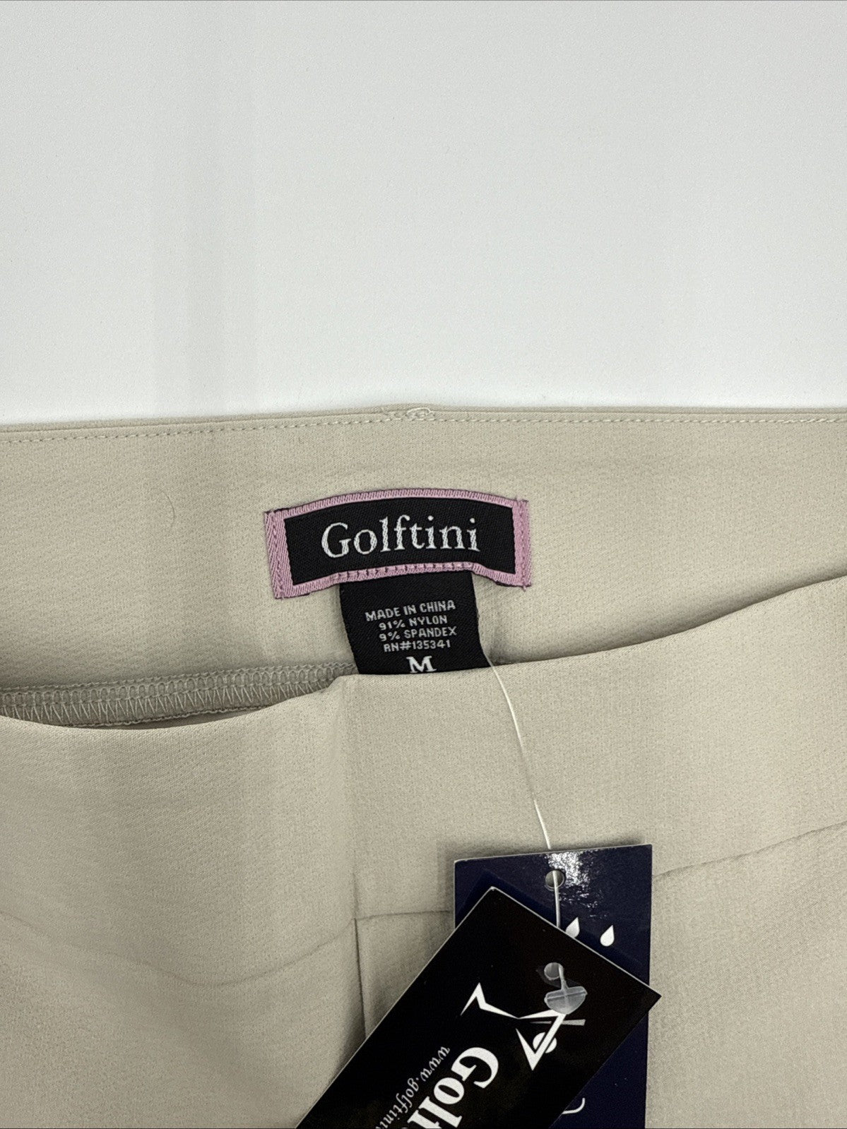 $158 Golftini Ankle Pant Side Stripes Golf Pants- Khaki/White-Medium-New Tags