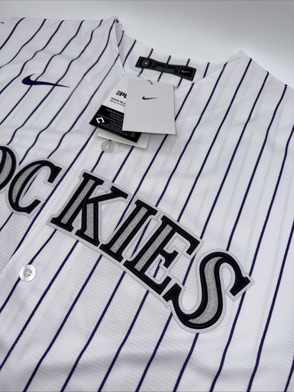 $135 Nike Mens Official Colorado Rockies Ryan McMahon #24 White Jersey-Large-New