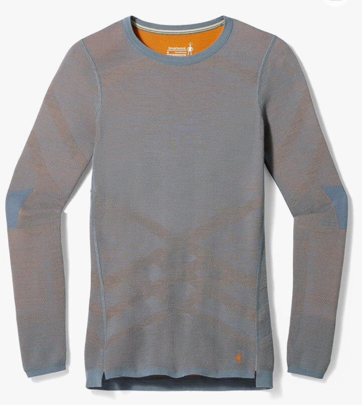 $130 Smartwool Women’s Intraknit Activ Merino Base Layer Top-pewter Blue-XLarge