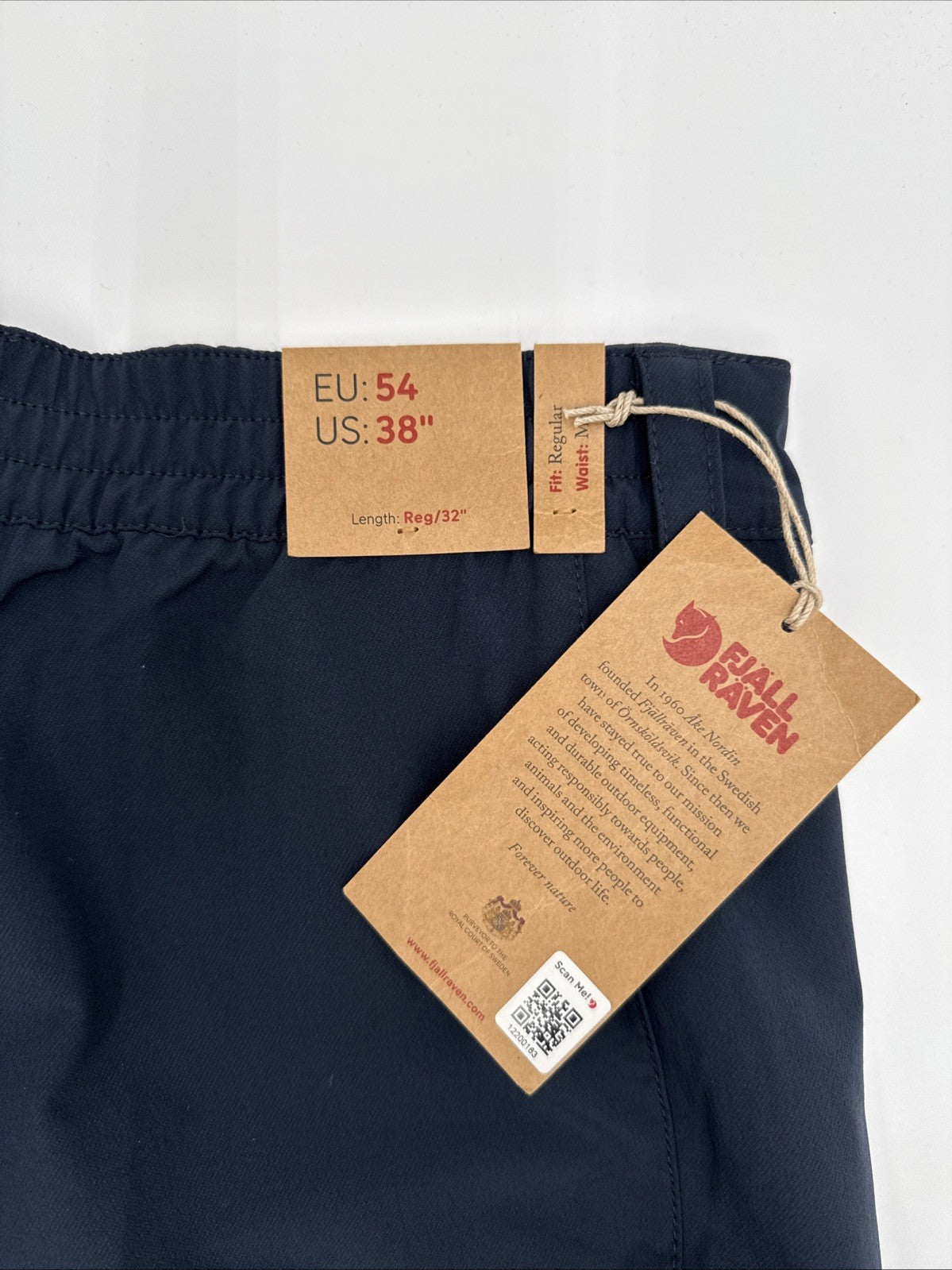 $175 Fjall Raven Men’s Abisko Trail Stretch Trousers - Dark Navy -38W x 32L-New