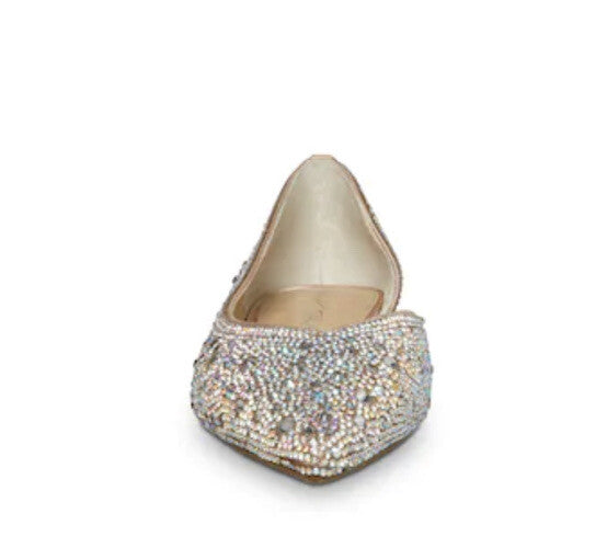Betsey Johnson Women's Remy Ballet Flat -  Silver Iridescent- 6M- New
