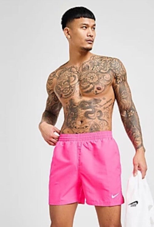 Nike Men's Swoosh Swim Trunks NESSF560-656-  Pink - XLarge -NEW- MSRP $50