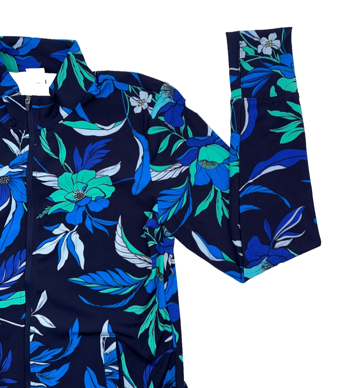 $98 Women’s Tommy Bahama Active Full Zip Jacket - Navy Floral- Medium - New