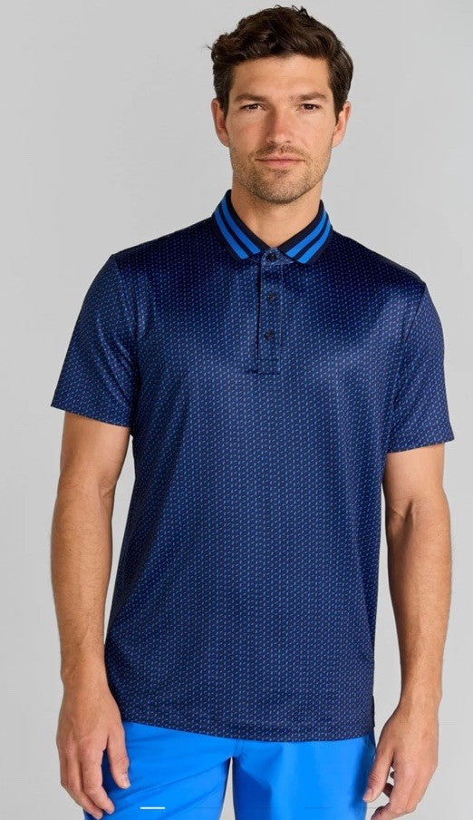$110 Redvanly Men’s Pascal Golf Performance Polo Shirt-Midnight Navy-Large-New