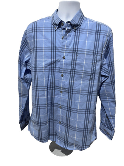 Eddie Bauer Men’s Voyager Shirt Long Sleeve-Peak Blue -Medium-New Tag $75