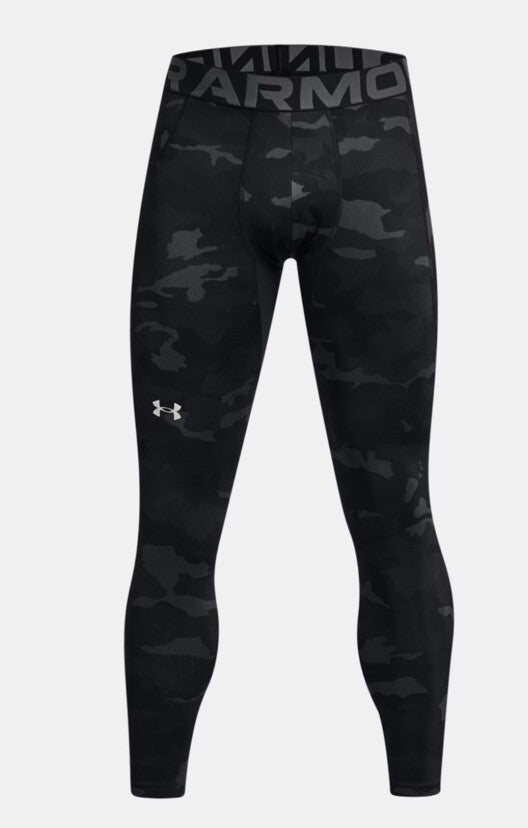 Under Armour Men's ColdGear Infrared Printed Leggings 1381747-Black Camo-XLarge