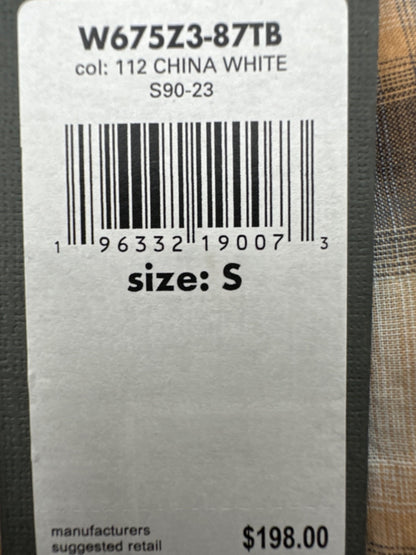 $198 John Varvatos Men's Ross Long/S Shirt - China White - Small - New With Tags