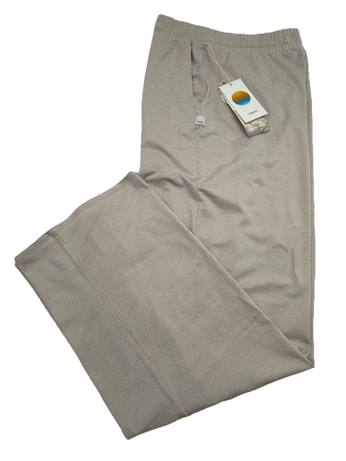 $108 VUORI Women’s Halo Essential Wide Leg Soft Pant- Ecru Heather-Large-New Tag